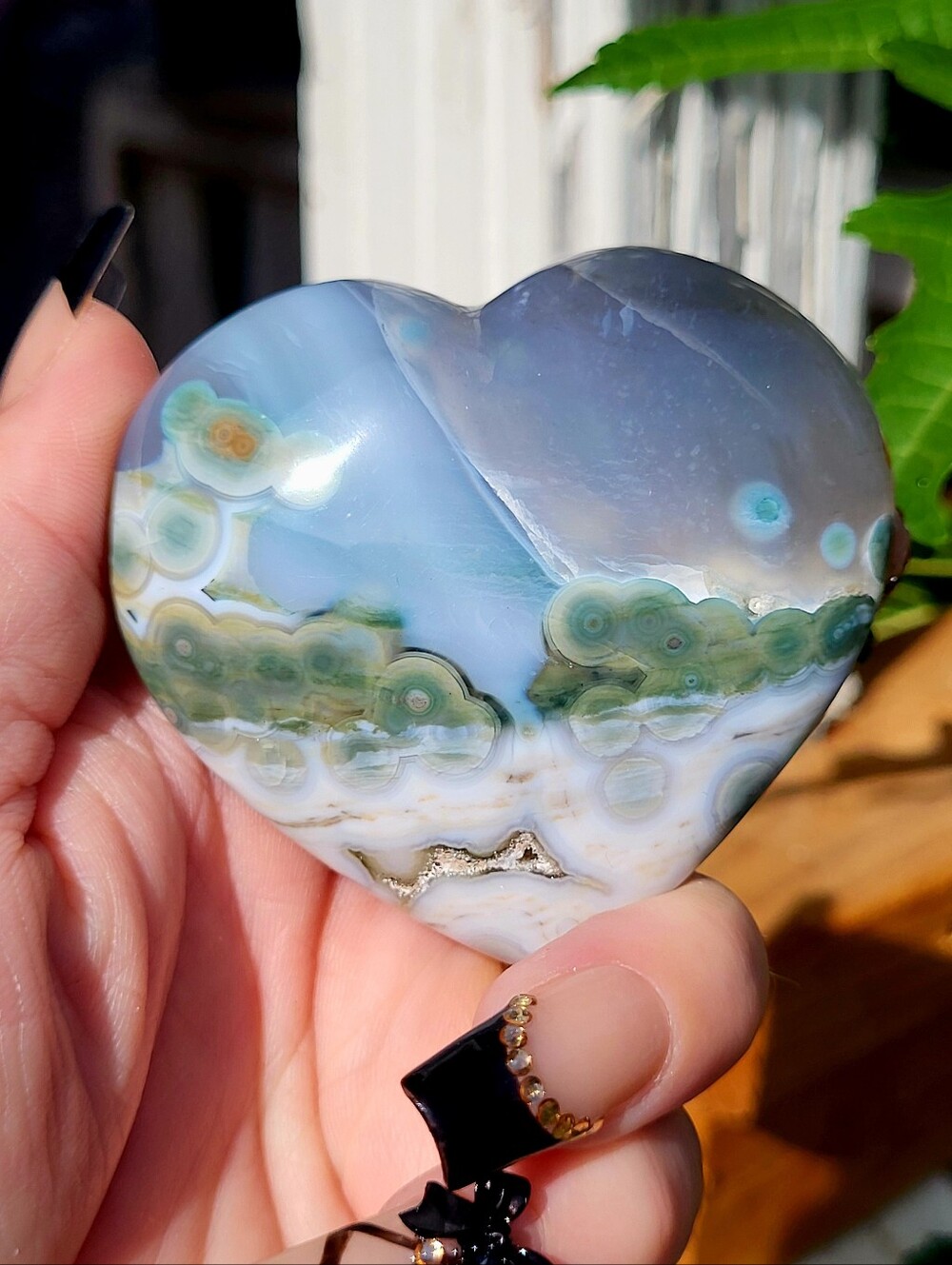 Puffy Ocean Jasper Heart